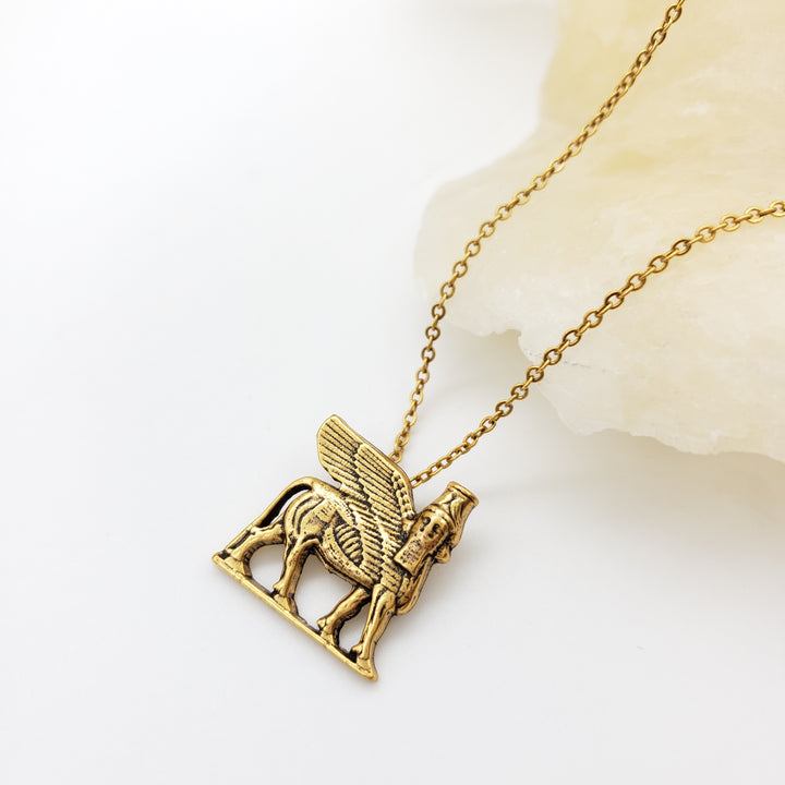 Lamassu Winged Bull Pendant