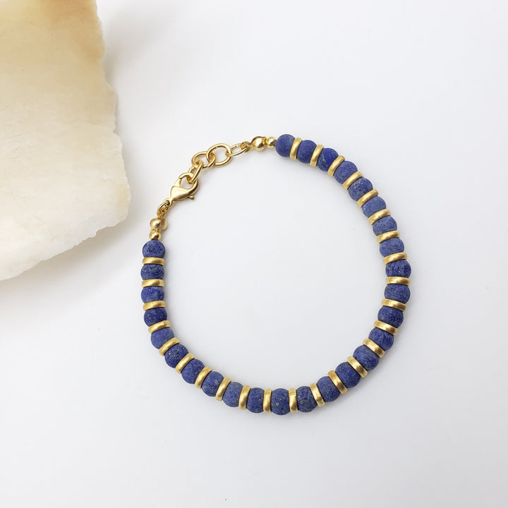 Sumerian Lapis Beaded Bracelet