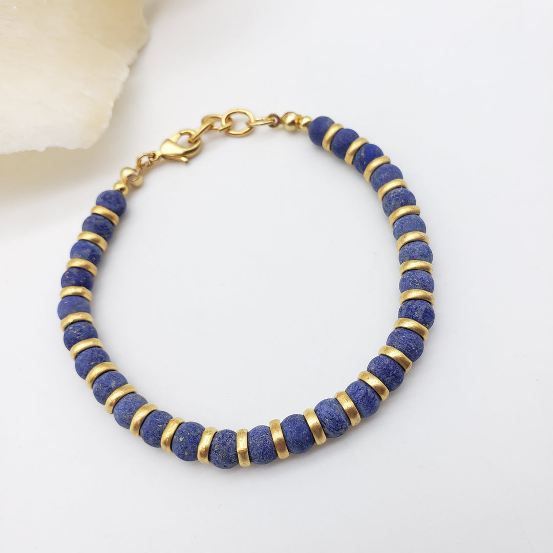 Sumerian Lapis Beaded Bracelet