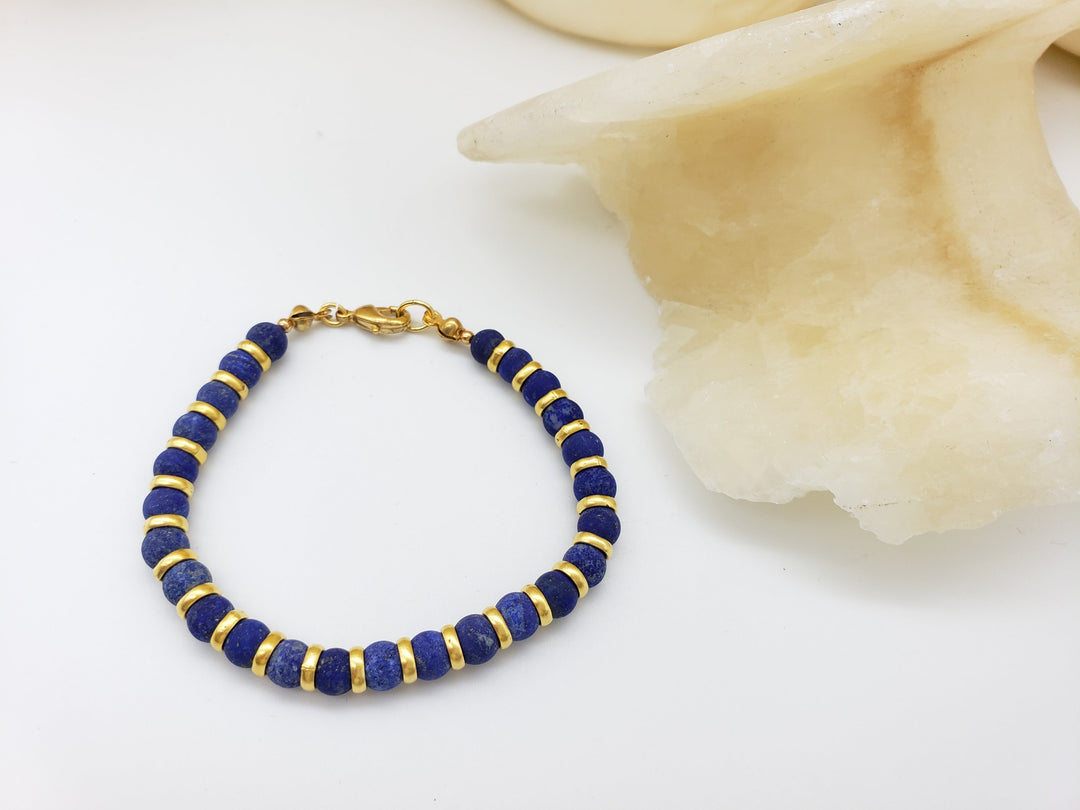Sumerian Lapis Beaded Bracelet