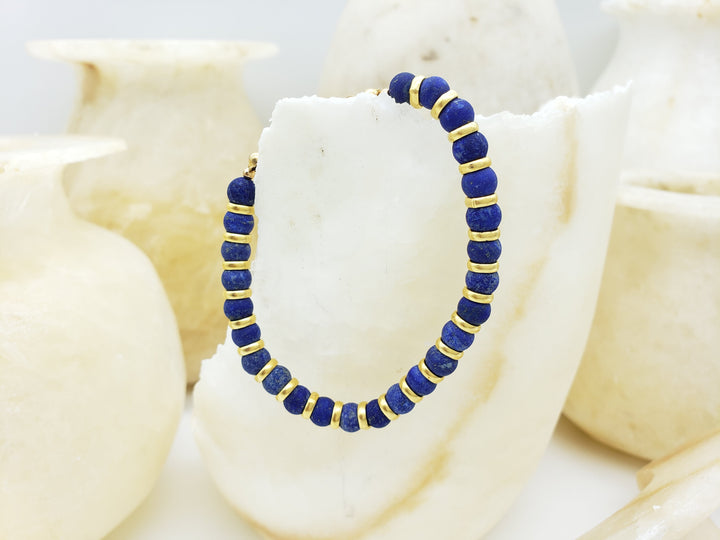 Sumerian Lapis Beaded Bracelet