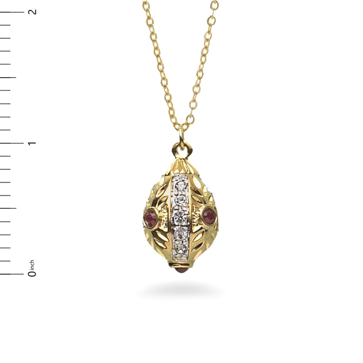 Faberge Egg Inspired 'Ruby and Diamond' Pendant