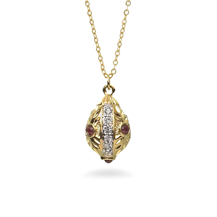'Ruby and Diamond' Egg Pendant