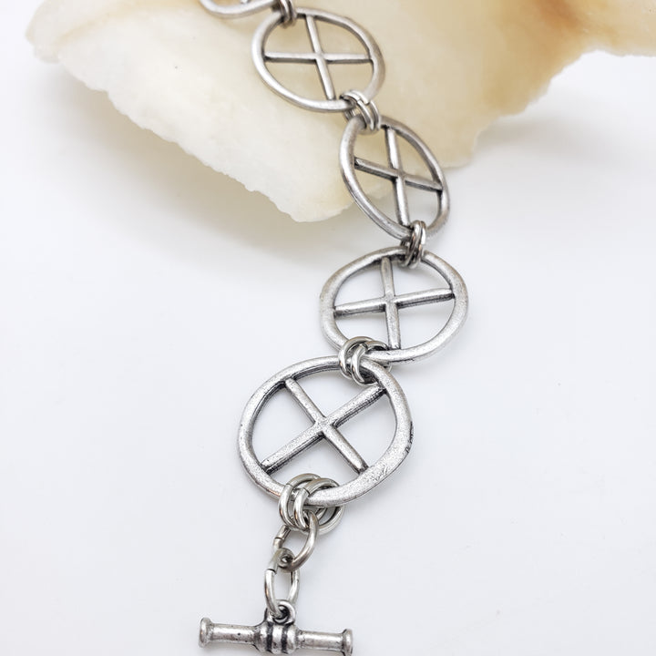 Celtic Cross Bracelet - Antique Silver Finish