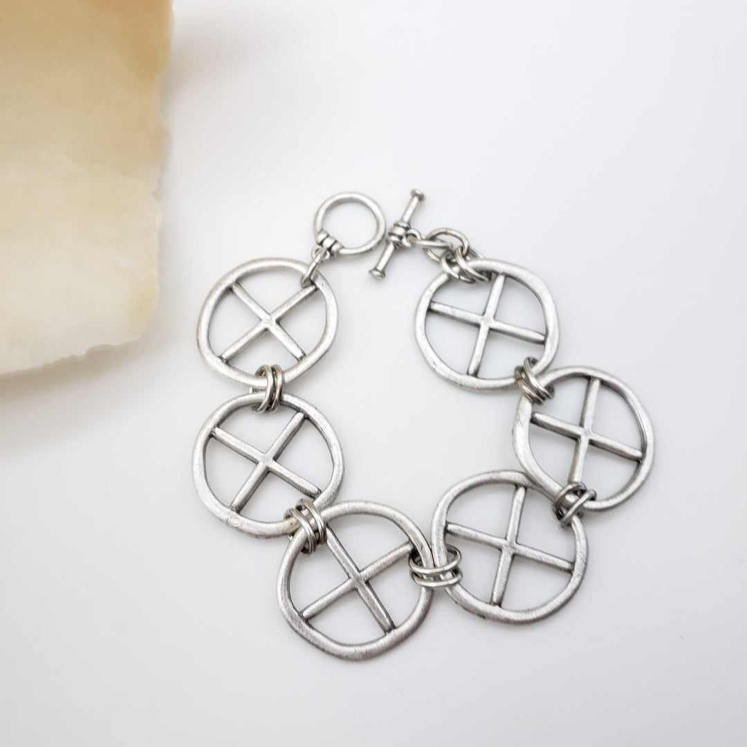 Celtic Cross Bracelet - Antique Silver Finish