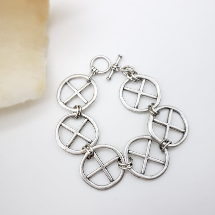 Celtic Cross Bracelet - Antique Silver Finish