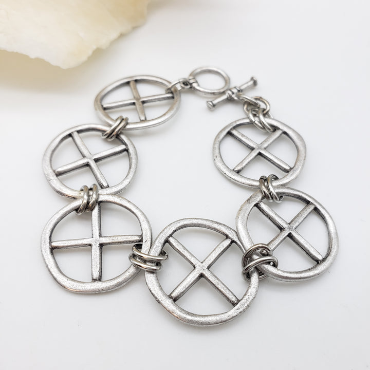 Celtic Cross Bracelet - Antique Silver Finish