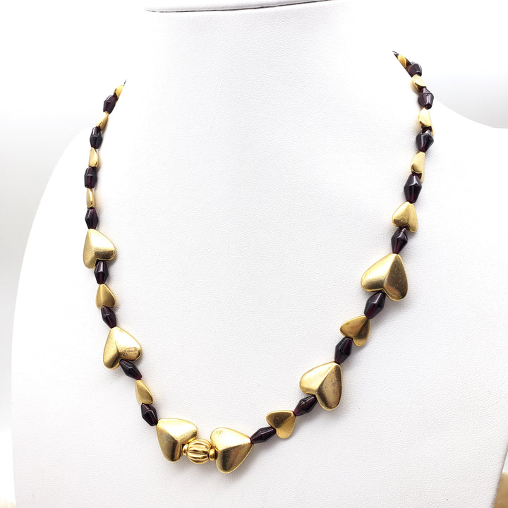 Bactrian Heart Necklace with Garnet