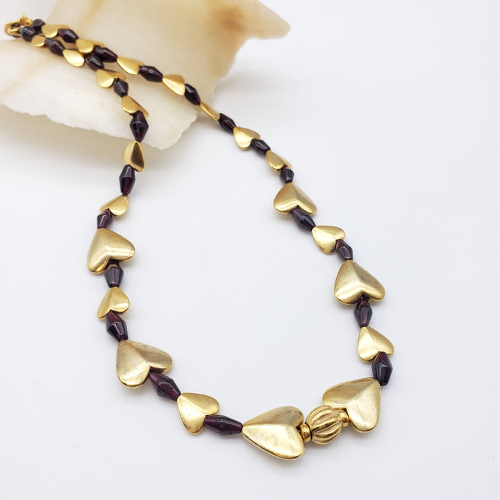 Bactrian Heart Necklace with Garnet