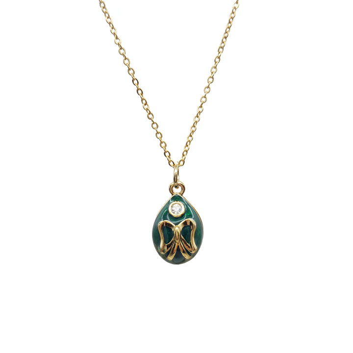 Imperial Green Bow Egg Pendant