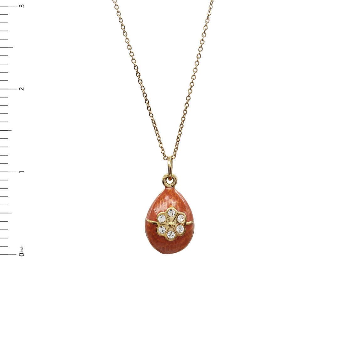 Imperial Spiced Brick Rose Egg Pendant