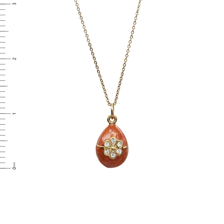 Imperial Spiced Brick Rose Egg Pendant