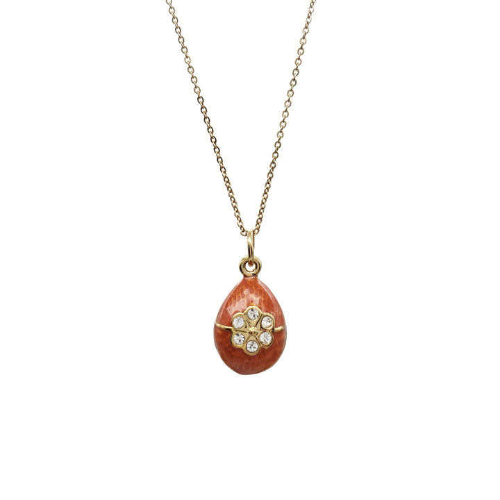 Imperial Spiced Brick Rose Egg Pendant