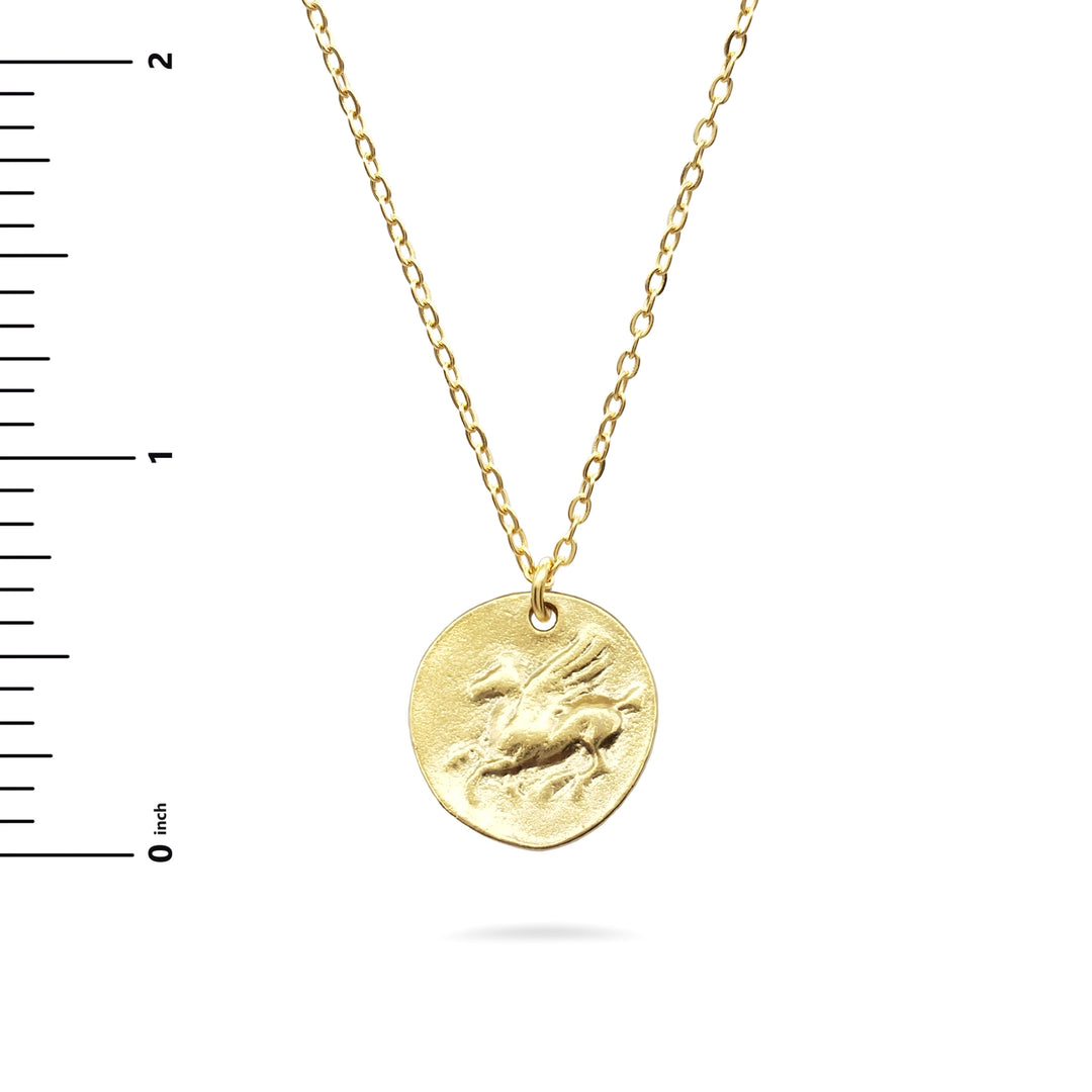 Pegasus Coin Pendant - Gold Finish