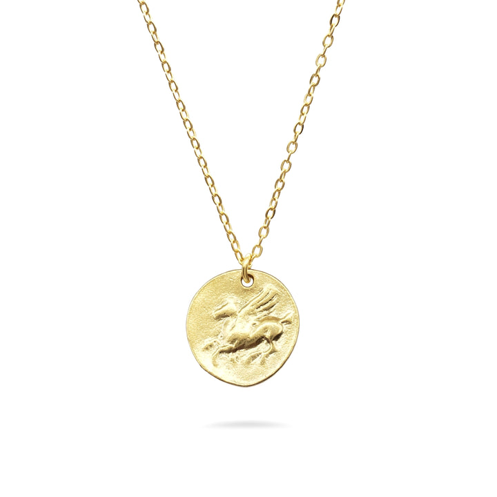 Pegasus Coin Pendant - Gold Finish