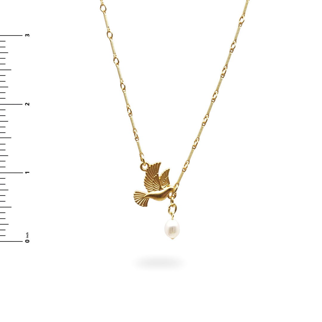 Dove Peace Necklace with Pearl
