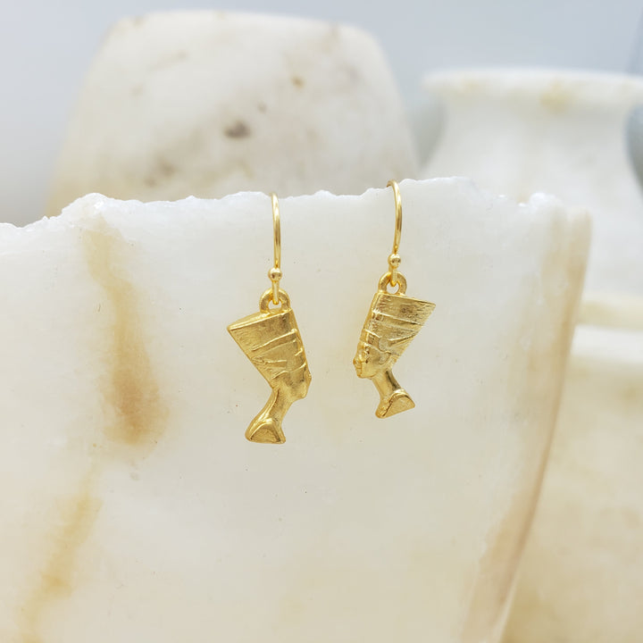 Nefertiti Earrings - Bright Gold Finish