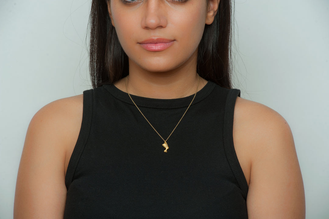 Nefertiti Pendant - Bright Gold Finish