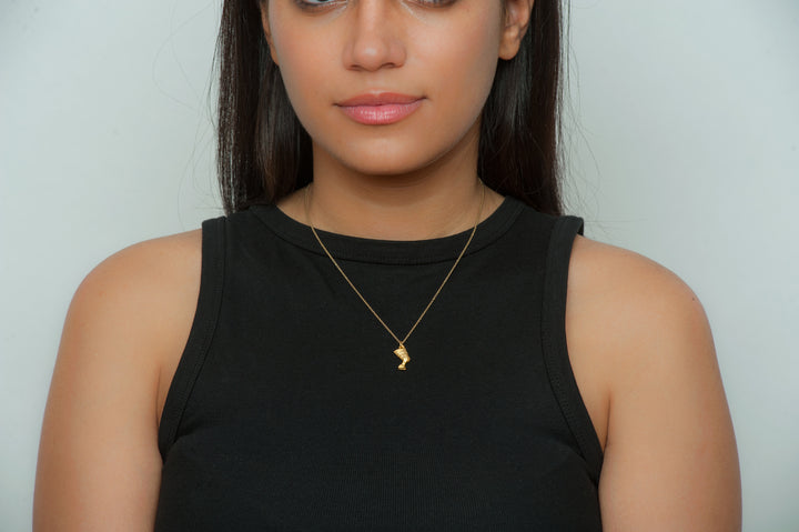 Nefertiti Pendant - Bright Gold Finish