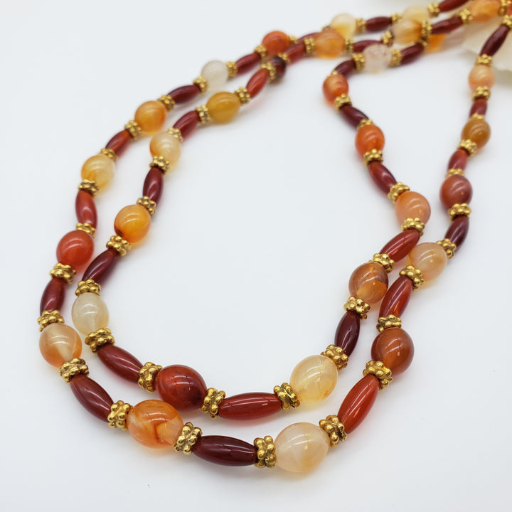 Extra Long Fire Agate Necklace