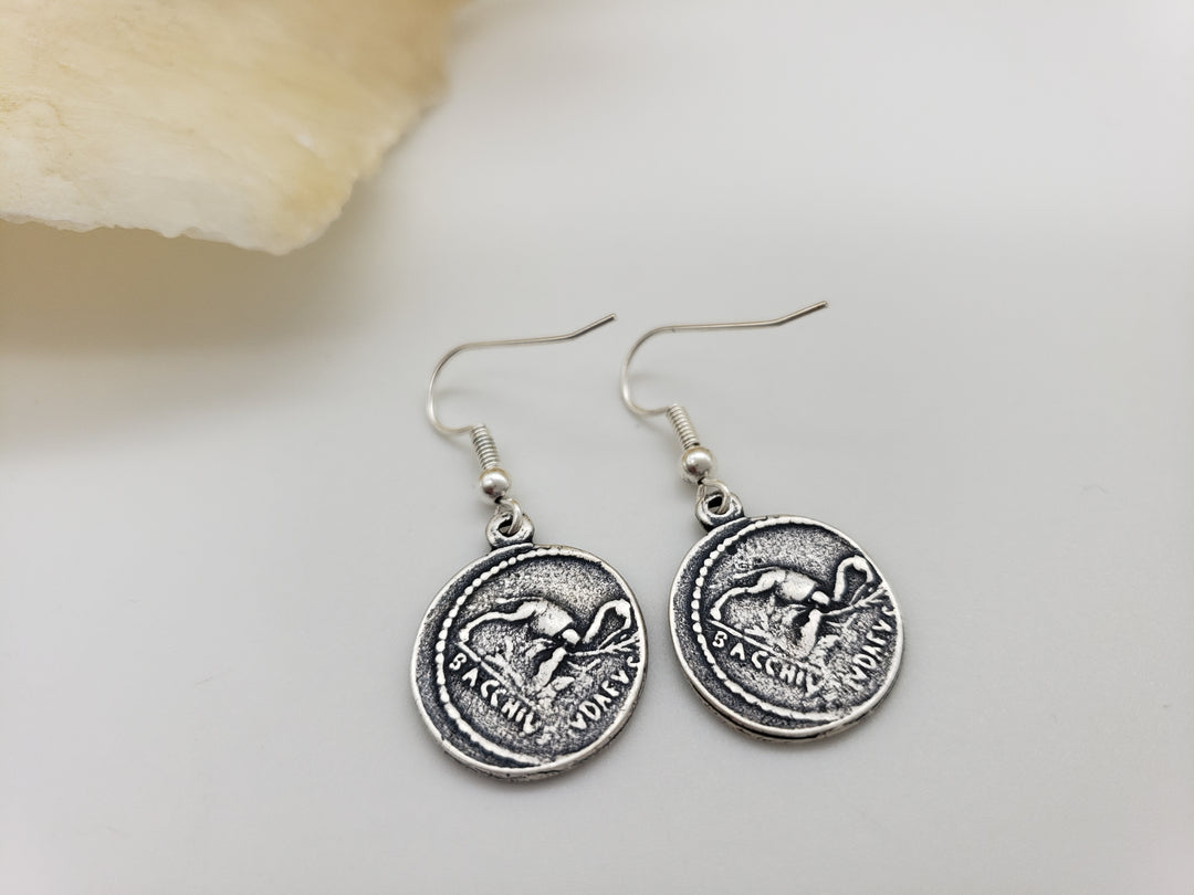 Roman Tyche Coin Earrings