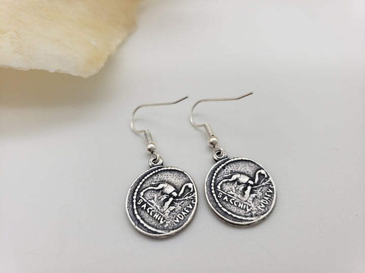 Roman Tyche Coin Earrings