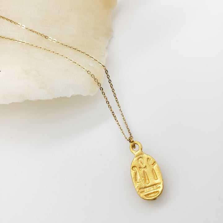Scarab Pendant - Bright Gold Finish