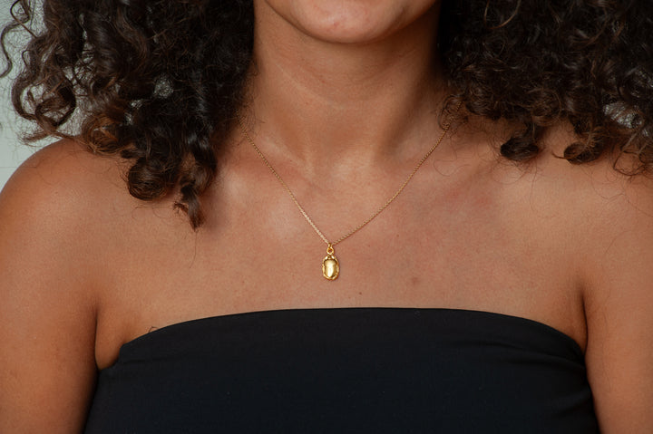 Scarab Pendant - Bright Gold Finish