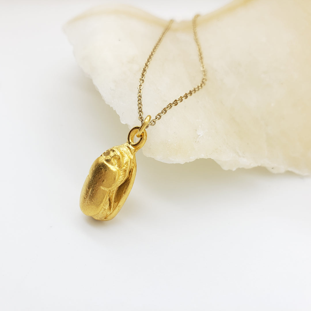 Scarab Pendant - Bright Gold Finish