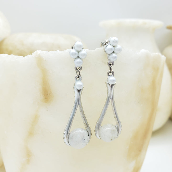 Tiffany Inspired Moonstone Earrings