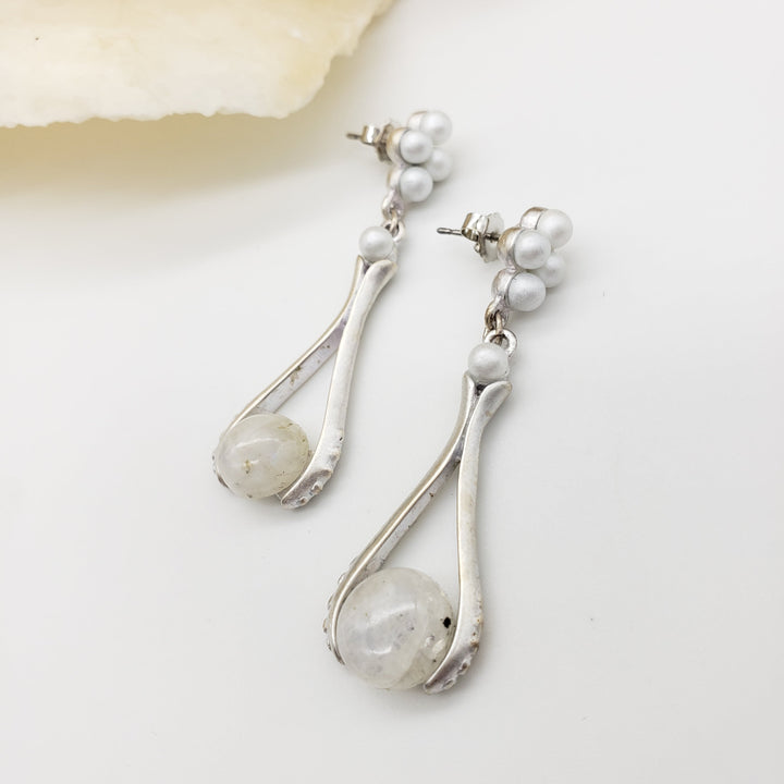 Tiffany Inspired Moonstone Earrings