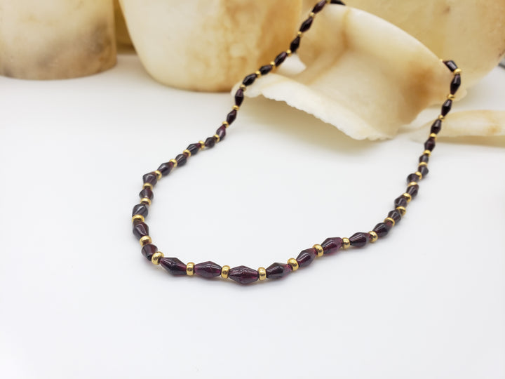 Garnet Beaded Necklace