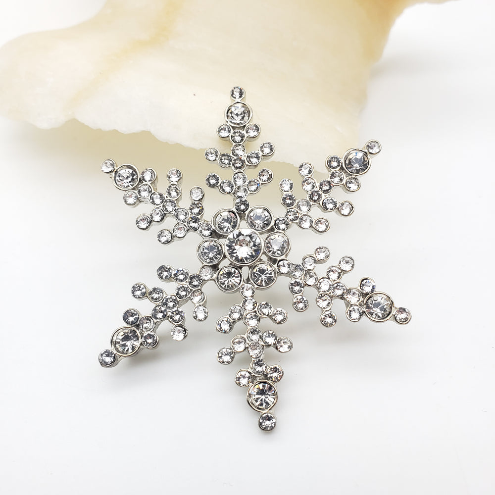 Snowflake Brooch - Pendant Necklace - Ornament