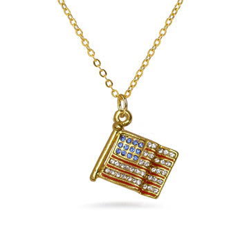 American Flag Pendant Necklace