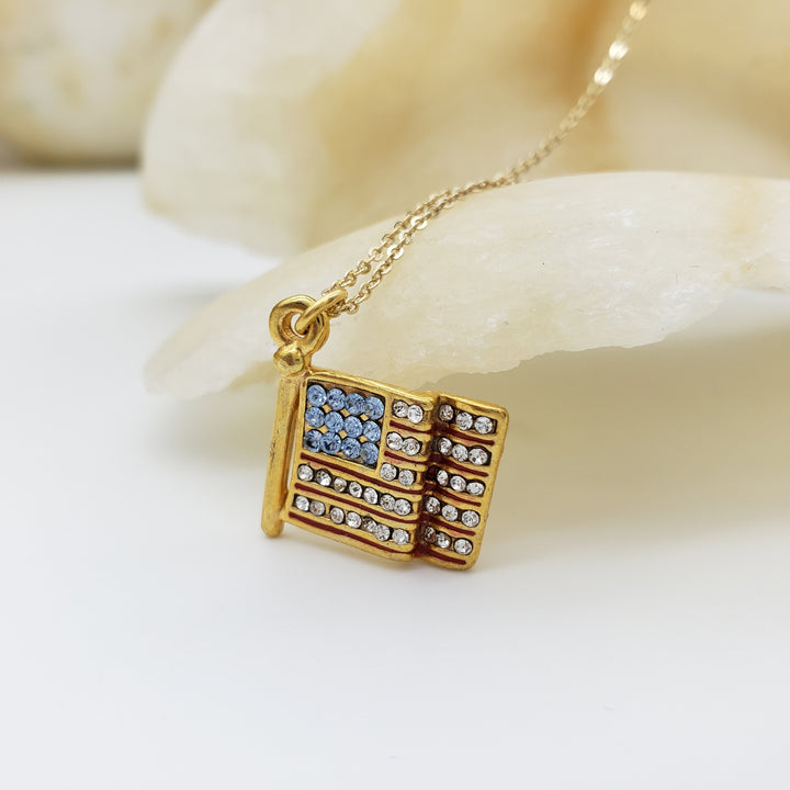 American Flag Pendant Necklace