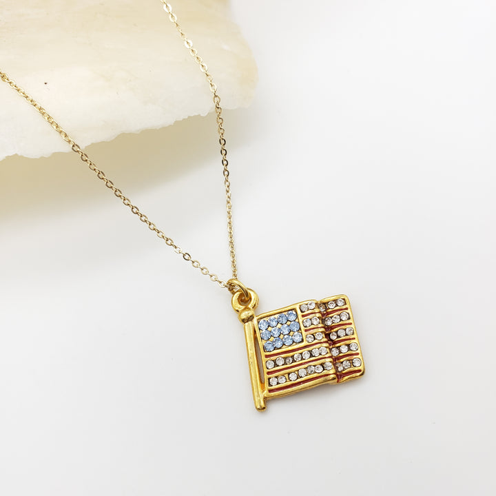 American Flag Pendant Necklace