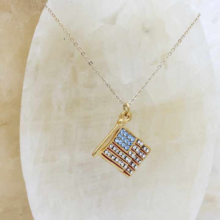 American Flag Pendant Necklace