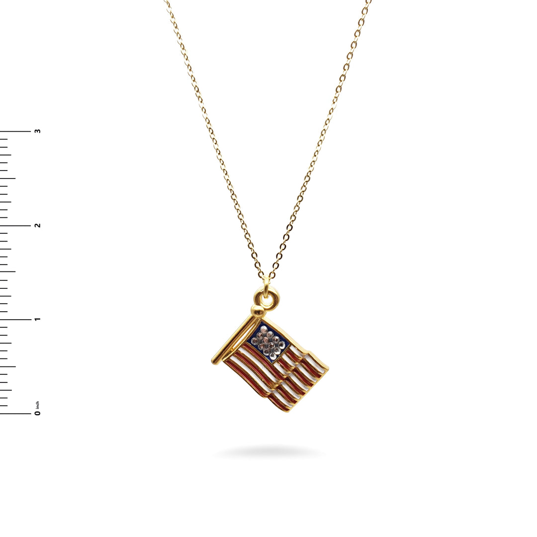 American Flag Pendant Necklace