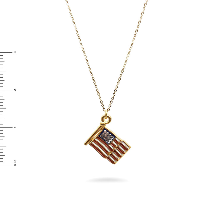 American Flag Pendant Necklace