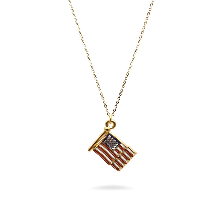 American Flag Pendant Necklace