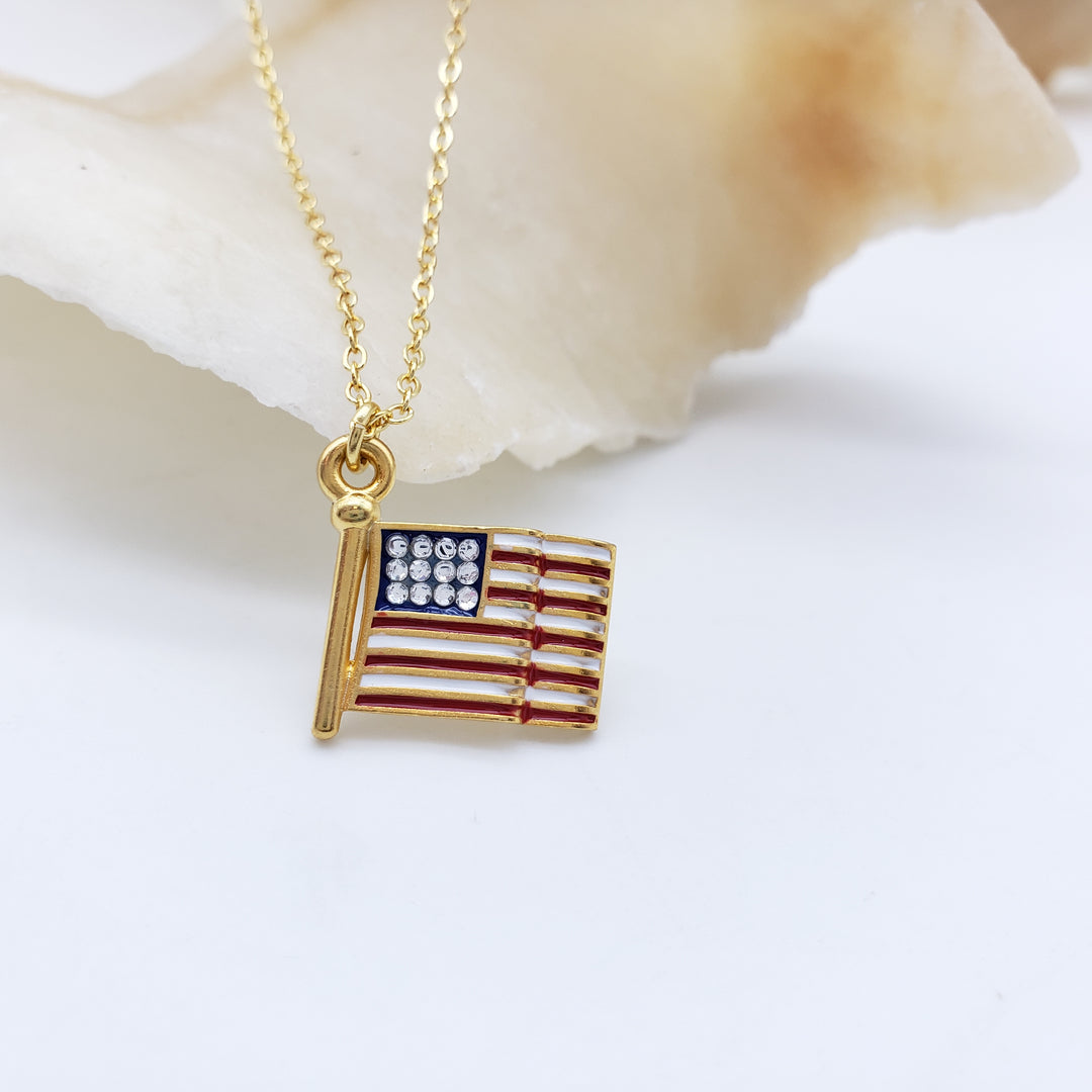American Flag Pendant Necklace