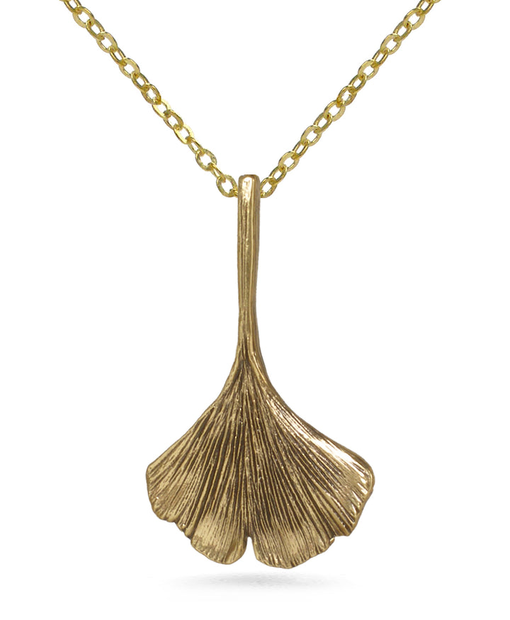 Ginkgo Leaf Pendant Necklace 