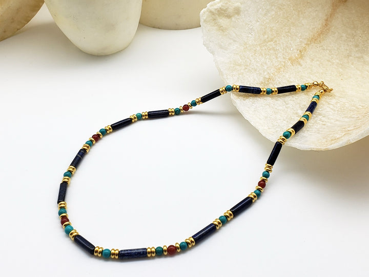 Lapis and Turquoise Egyptian Necklace