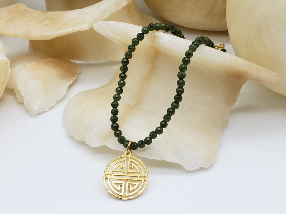 Shou Symbol and Jade Necklace