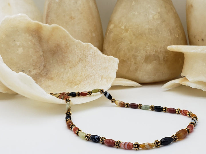 Banded Agate Necklace 22"