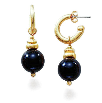 Greco-Roman Black Onyx Earrings