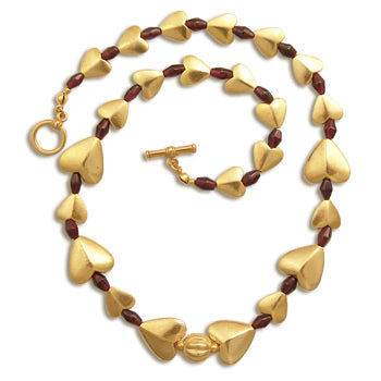 Bactrian Heart Necklace with Garnet