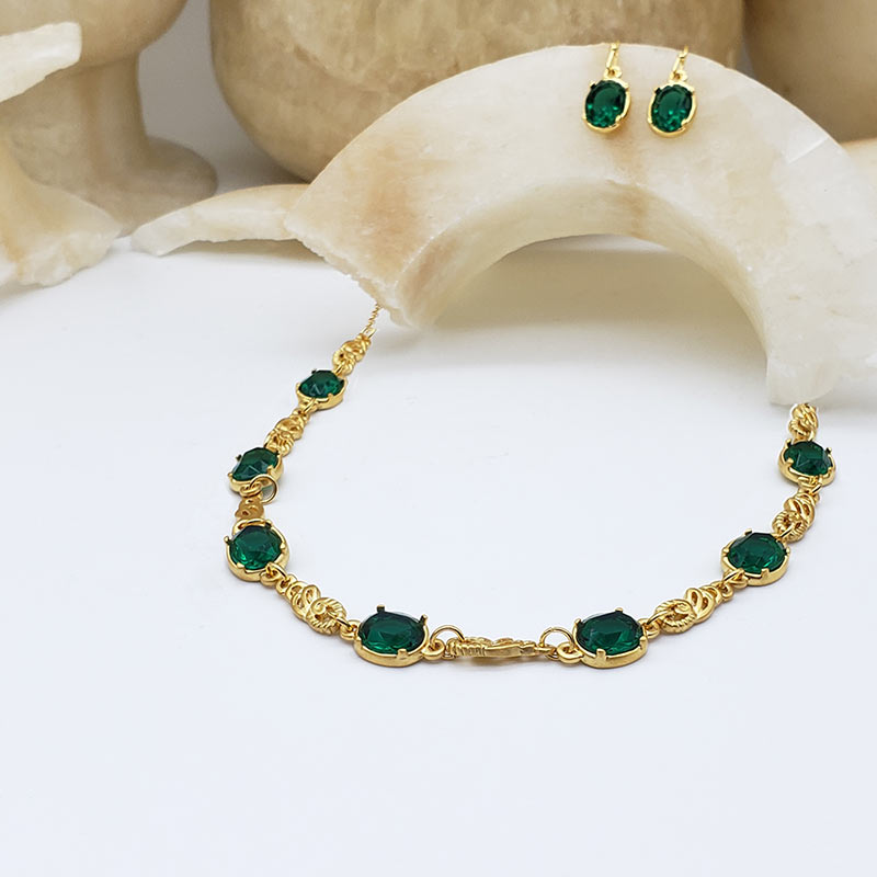 Tiffany Inspired 'Emerald' Nouveau Set
