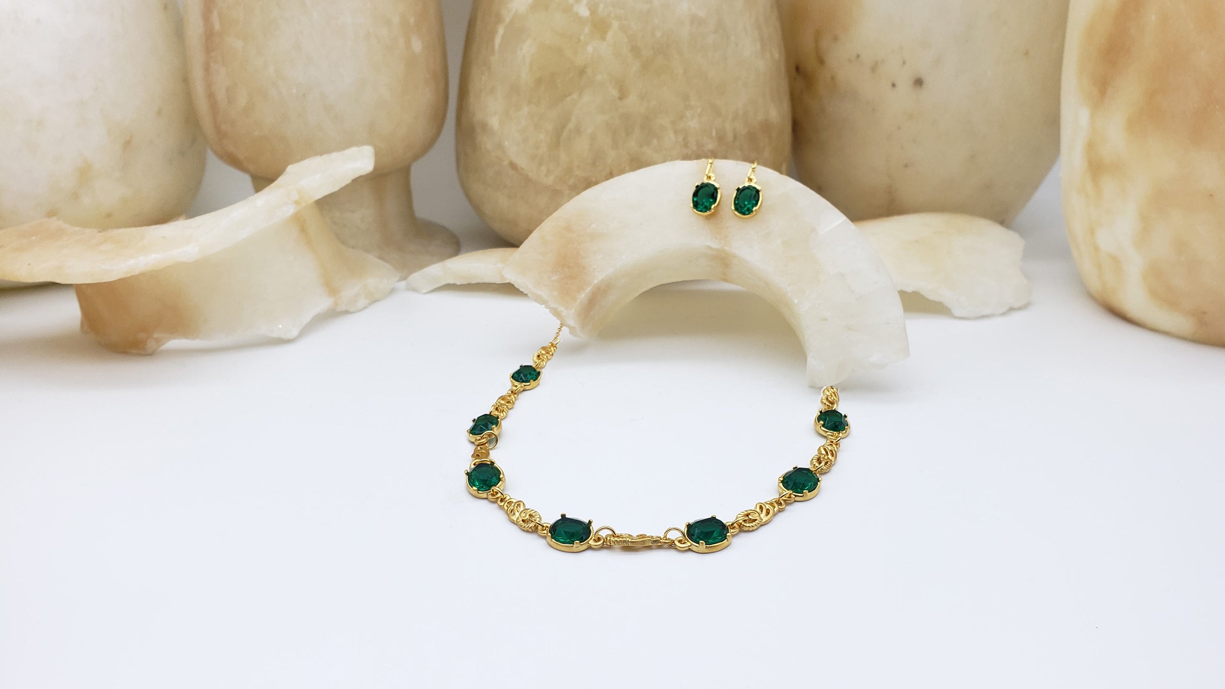 Tiffany Inspired 'Emerald' Nouveau Set 