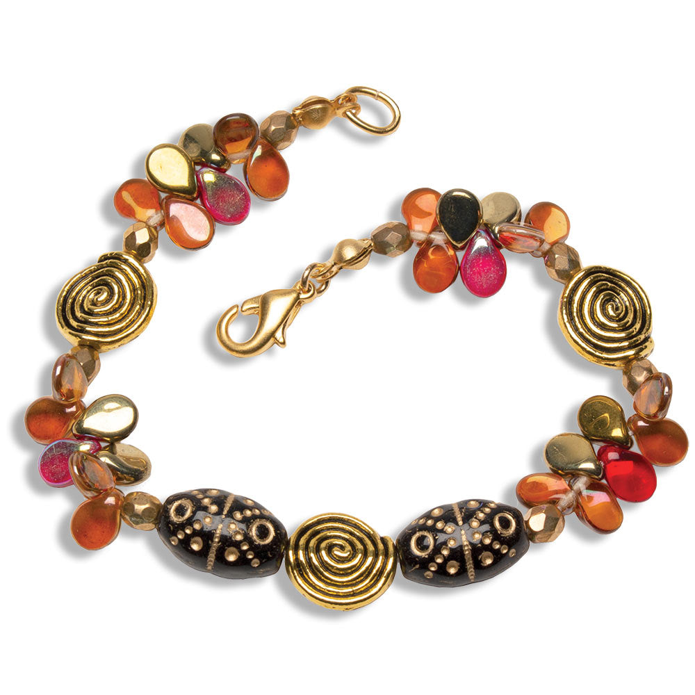 Klimt Inspired Gold Spiral Bracelet